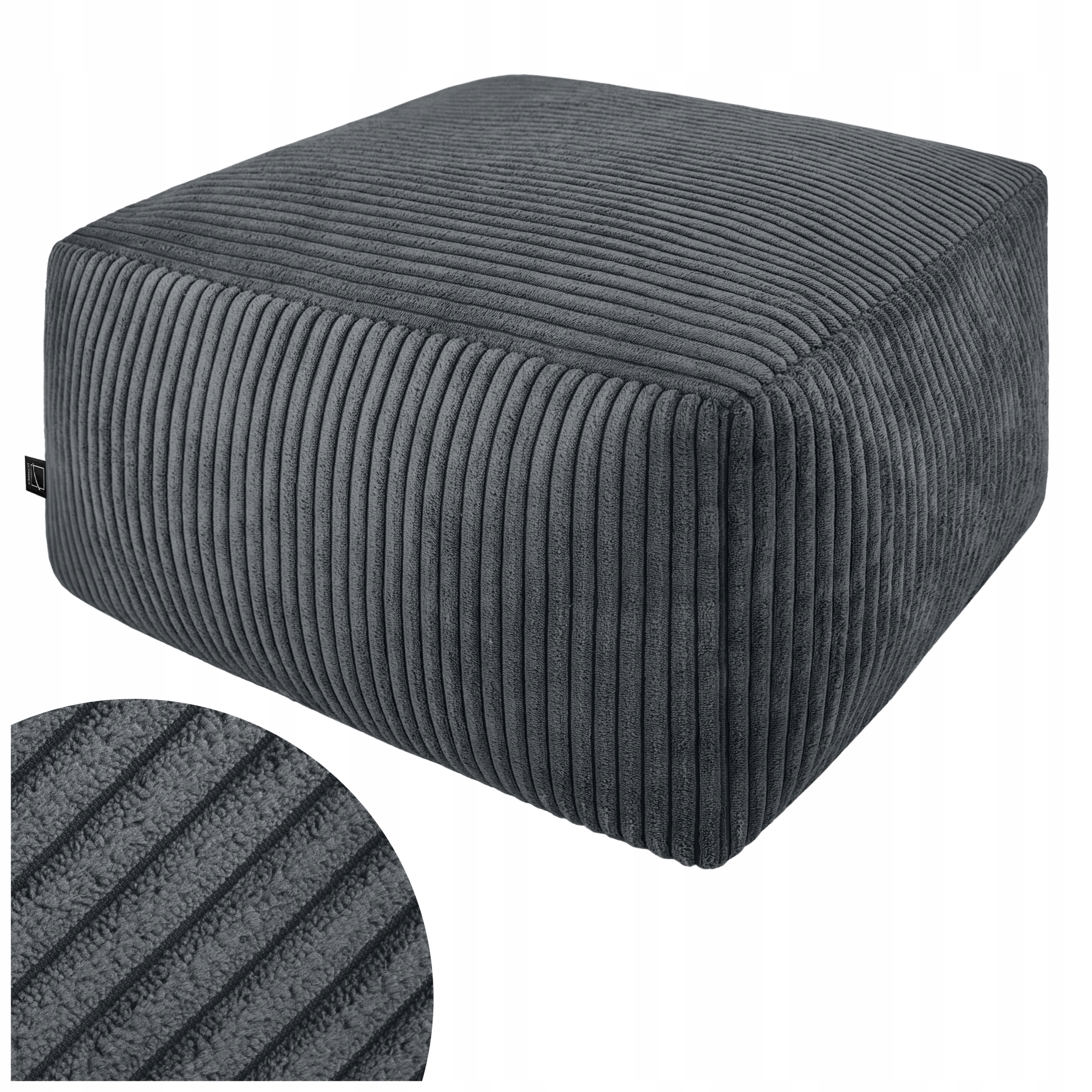 MODERNUS PUFF POUF SEAT 45 CM Kvadratas SVETAINEI MINKŠTA POJŲ ATRAŠKĖ