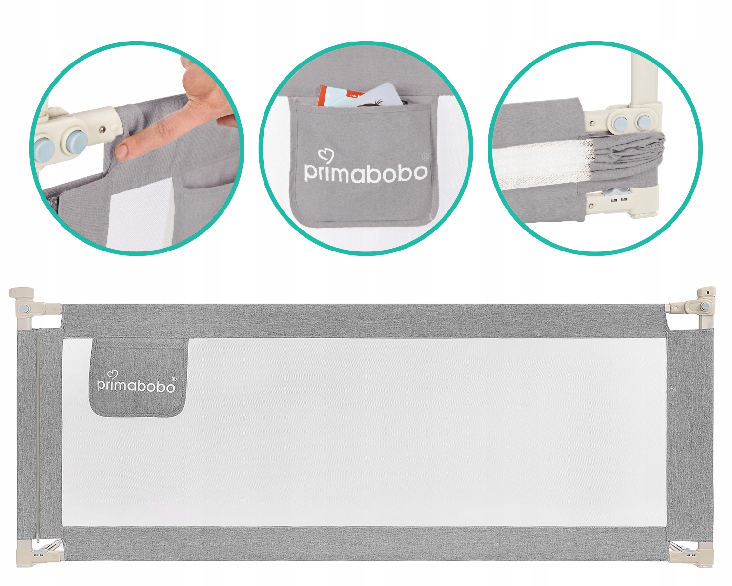 Primabobo Classic barjerina lovatėlei 160cm pilka