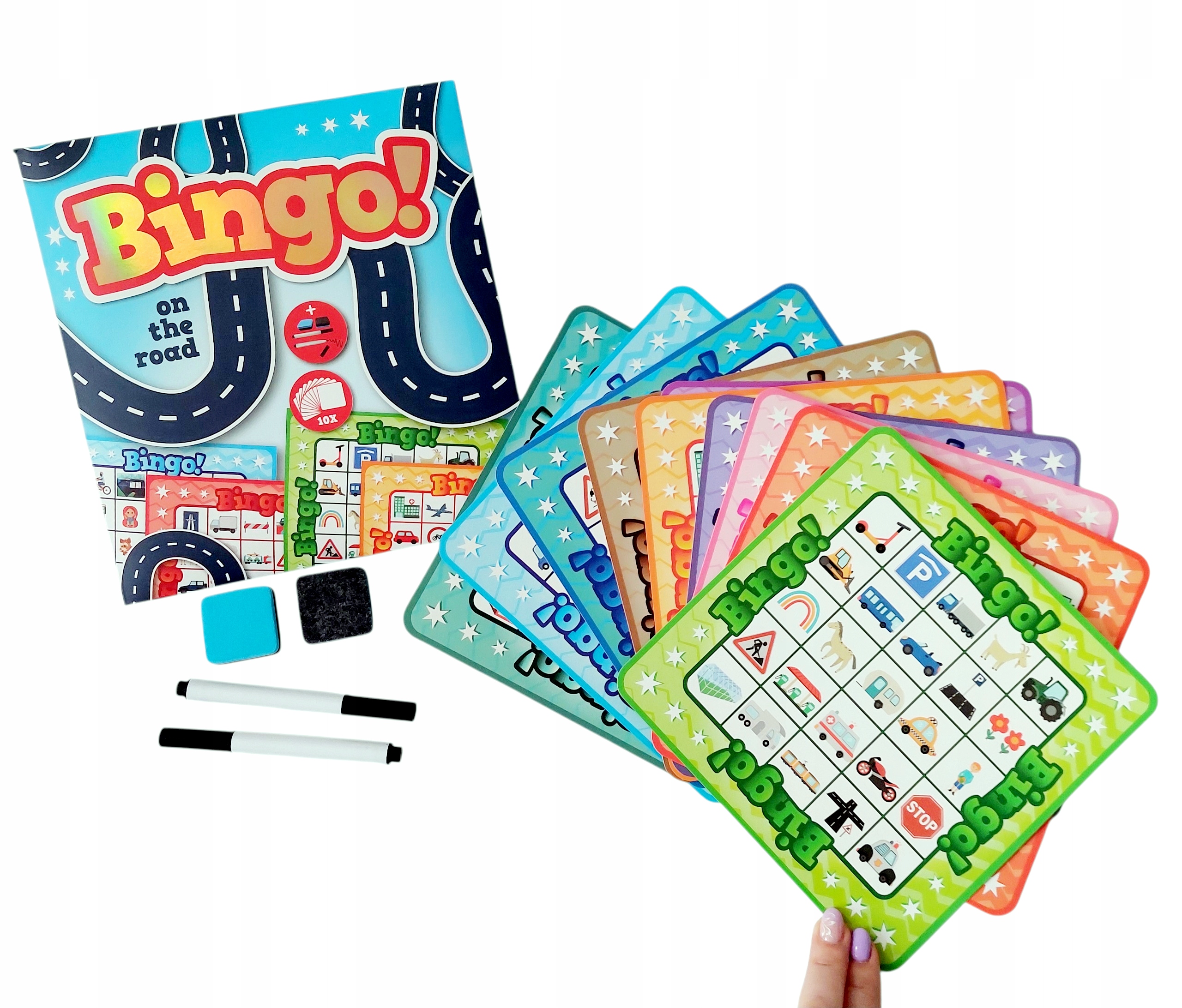 BINGO Kelionių žaidimas automobiliui ar traukiniui keliaujant 10 AUTOMOBILIŲ BINGO kortelių HIT