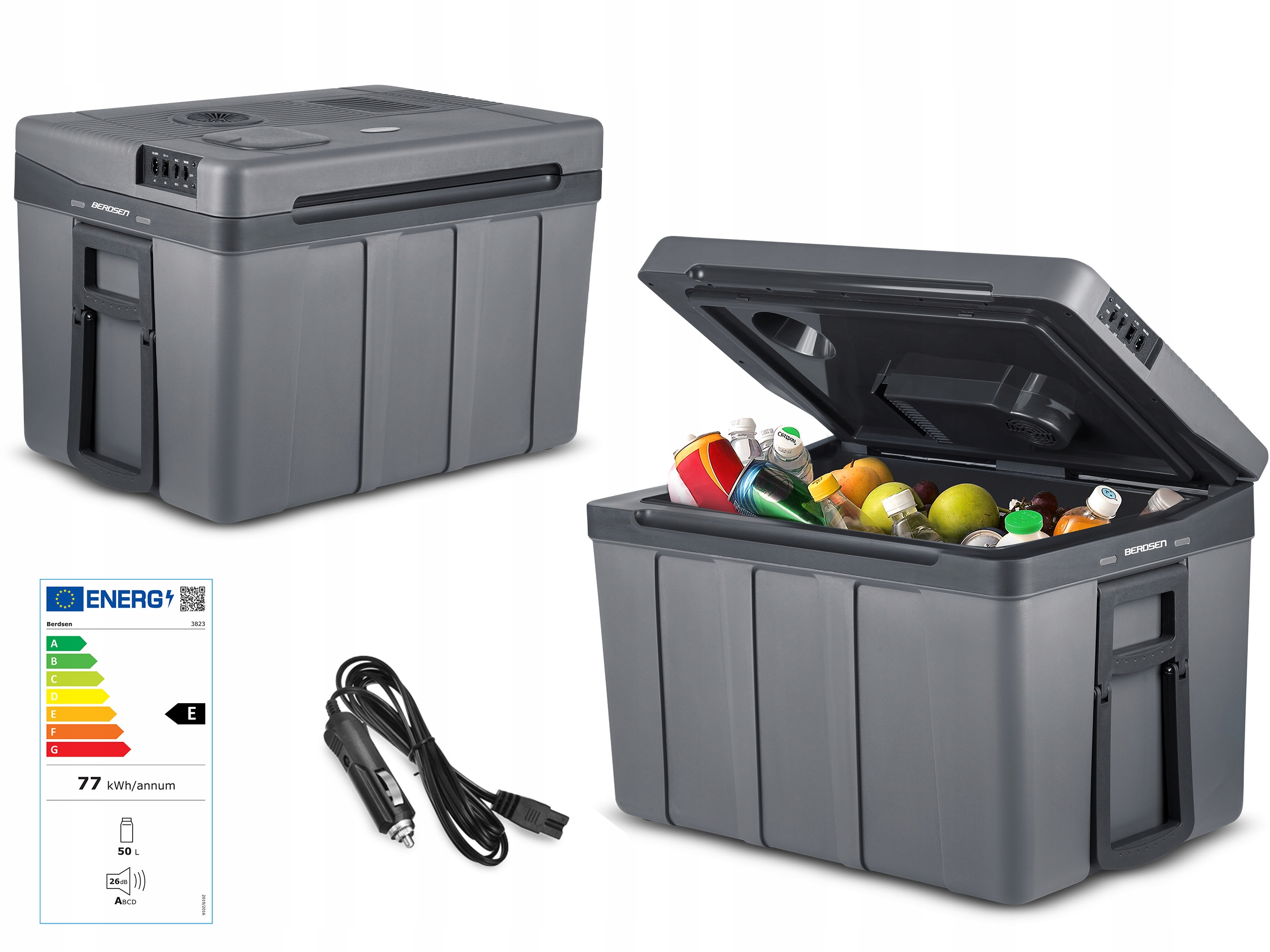 AUTOMOBILINIS Šaldytuvas 12V/230V USB 50L