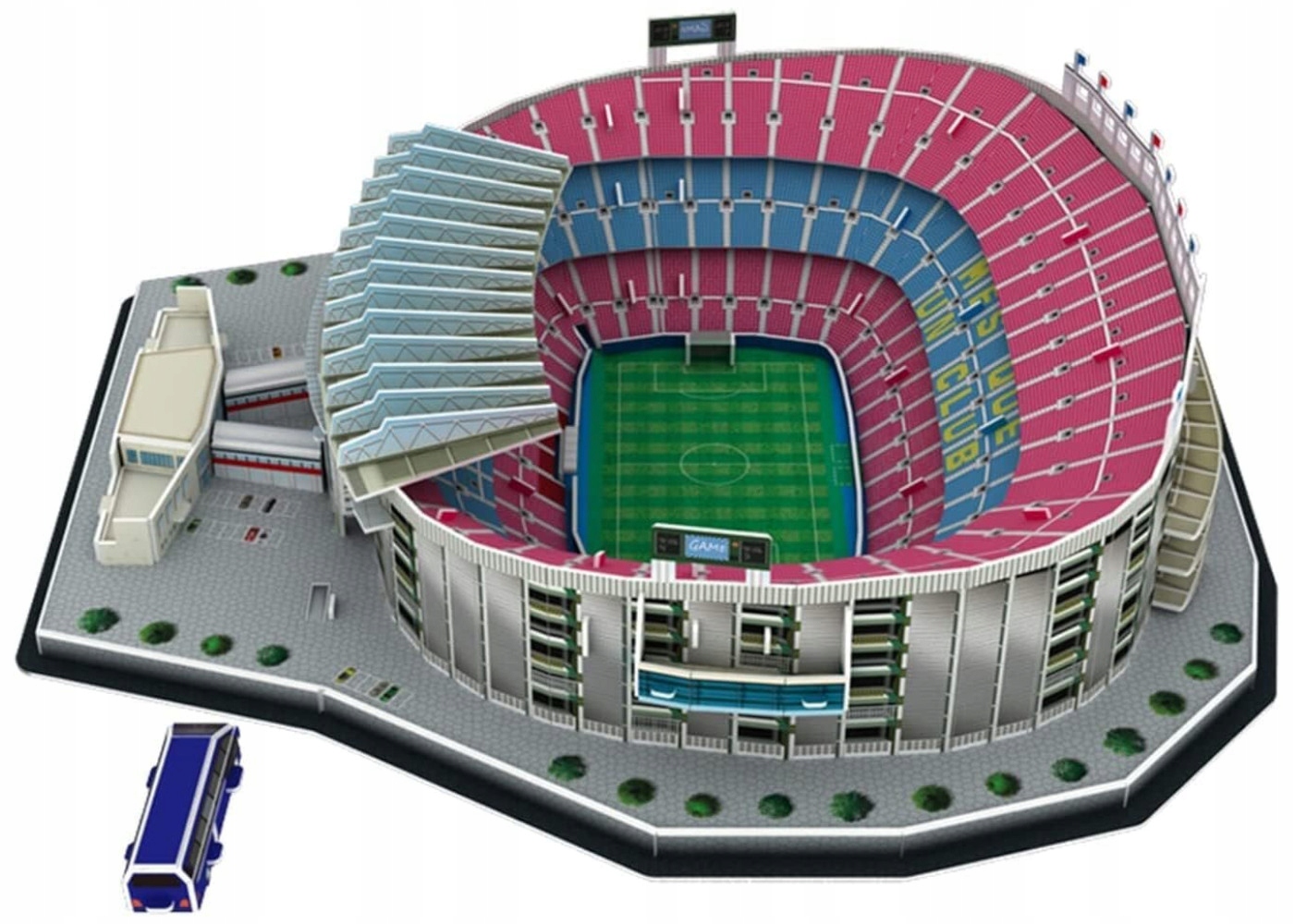 3D DĖLĖS FUTBOLO STADINO STADIONO STOVYKLĖ NOU FC BARCELONA MODELIO FUTBOLO AIKŠTĖ 69e