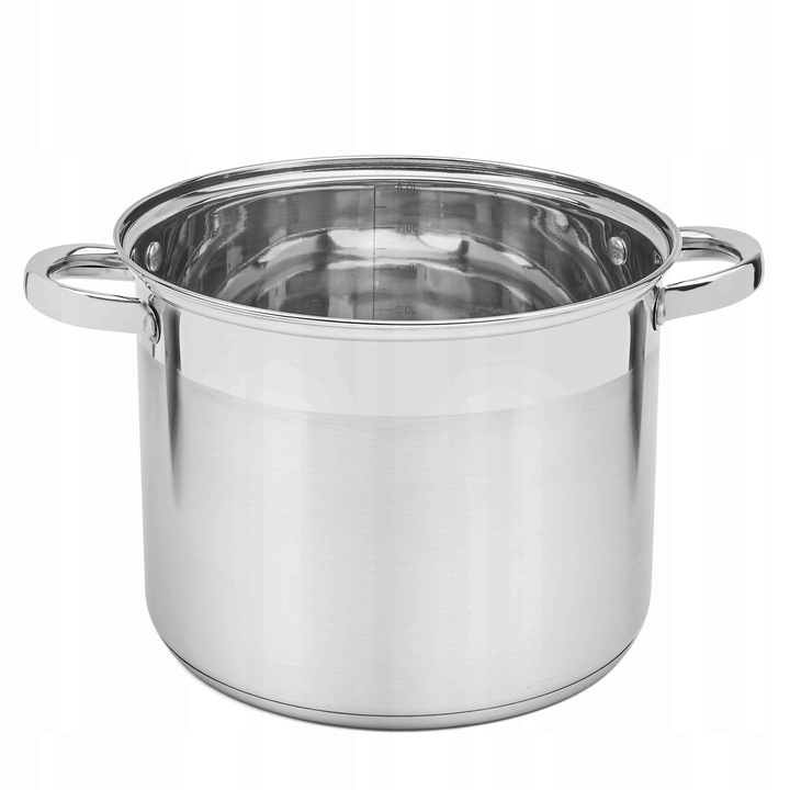 INDUKCINIS PUODAS, PLIENINIS DUJOS SU DANGIU, Sunkus, DIDELIS, AUKŠTAS, Ø33 cm, 17 L
