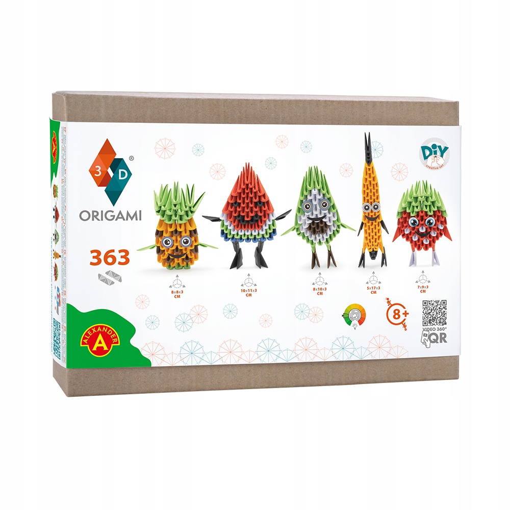 Alexander 3D origami rinkinys, 5 vaisiai, 363 detalės
