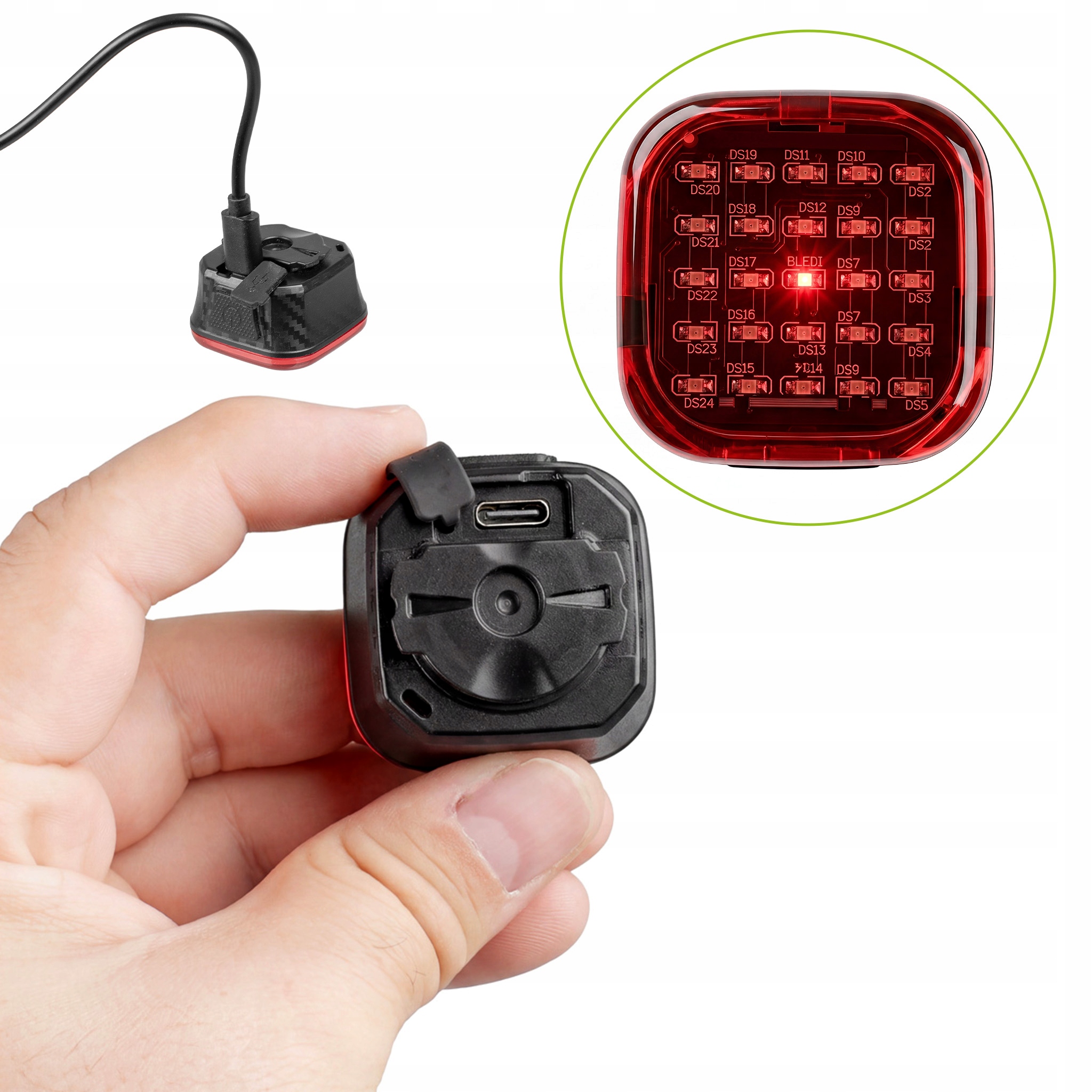 DVIRAČIO GALINIS LEMPAS LED USB GALINIS LEMPAS ĮKRAUJAMAS SMART IPX6 VAYOX