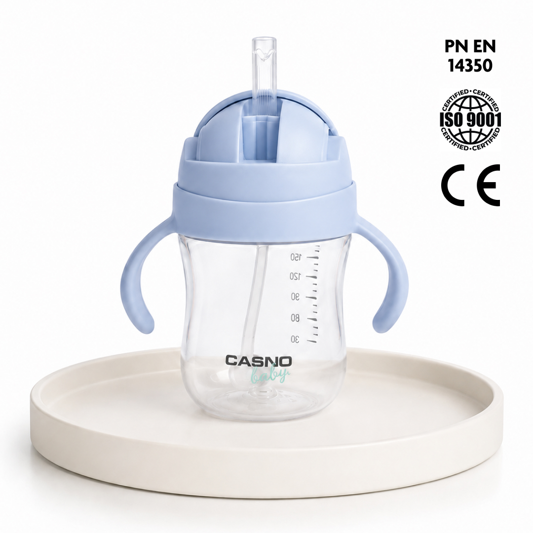 Casno butelė su šiaudeliu 240 ml nuo 6 mėn
