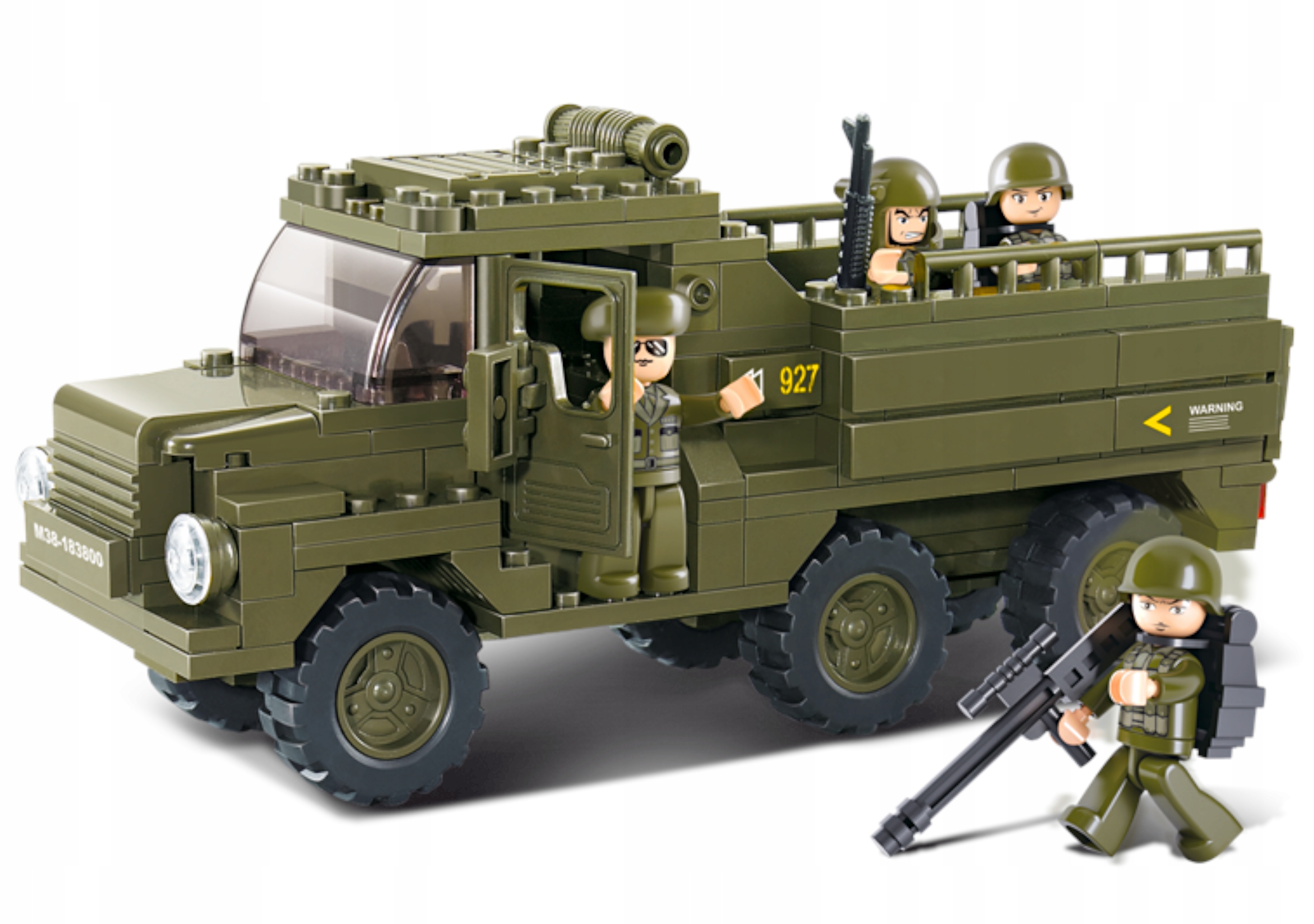 Plytelės AMERICAN TRUCK M939 MILITARY TRANSPORTER Kariai + 2X LEGO ginklai