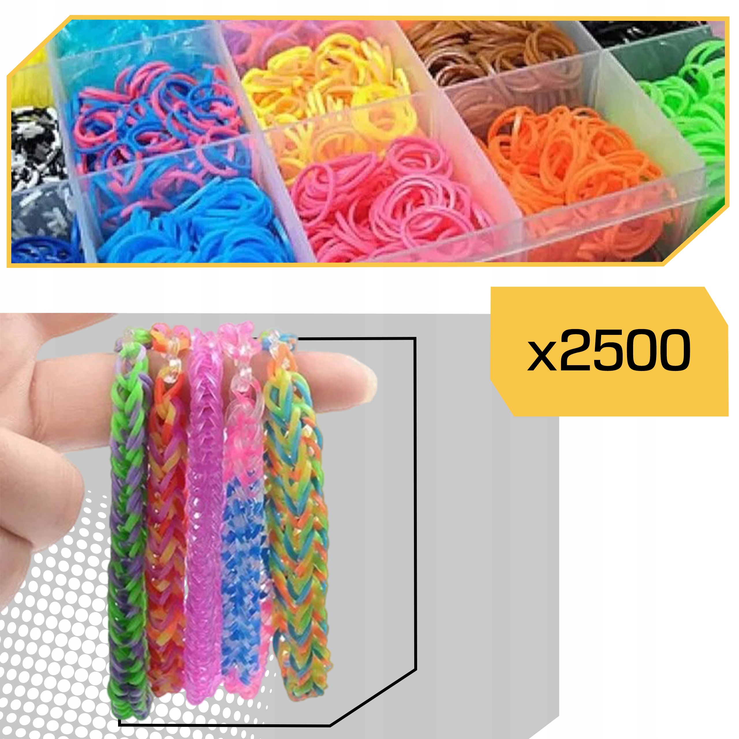 Lewer didelis gumų ranktuvams rinkinys 2500 vnt XXL