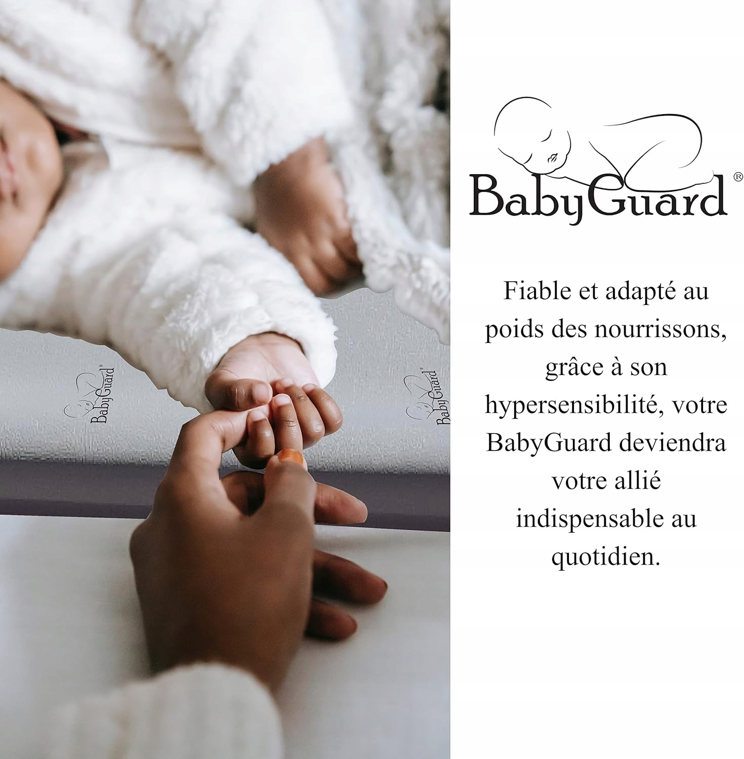 Kudikio kvėpavimo monitorius su Babyguard plokštele