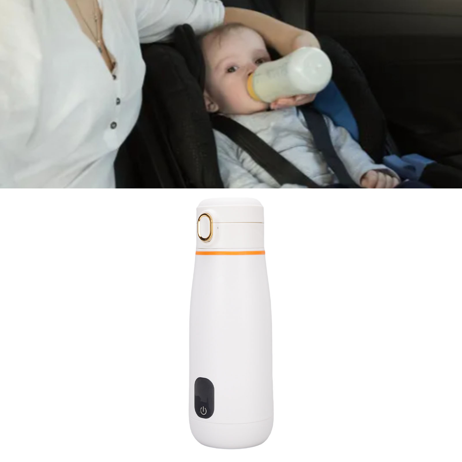 Nešiojamas butelės šildytuvas 350 ml bežalas