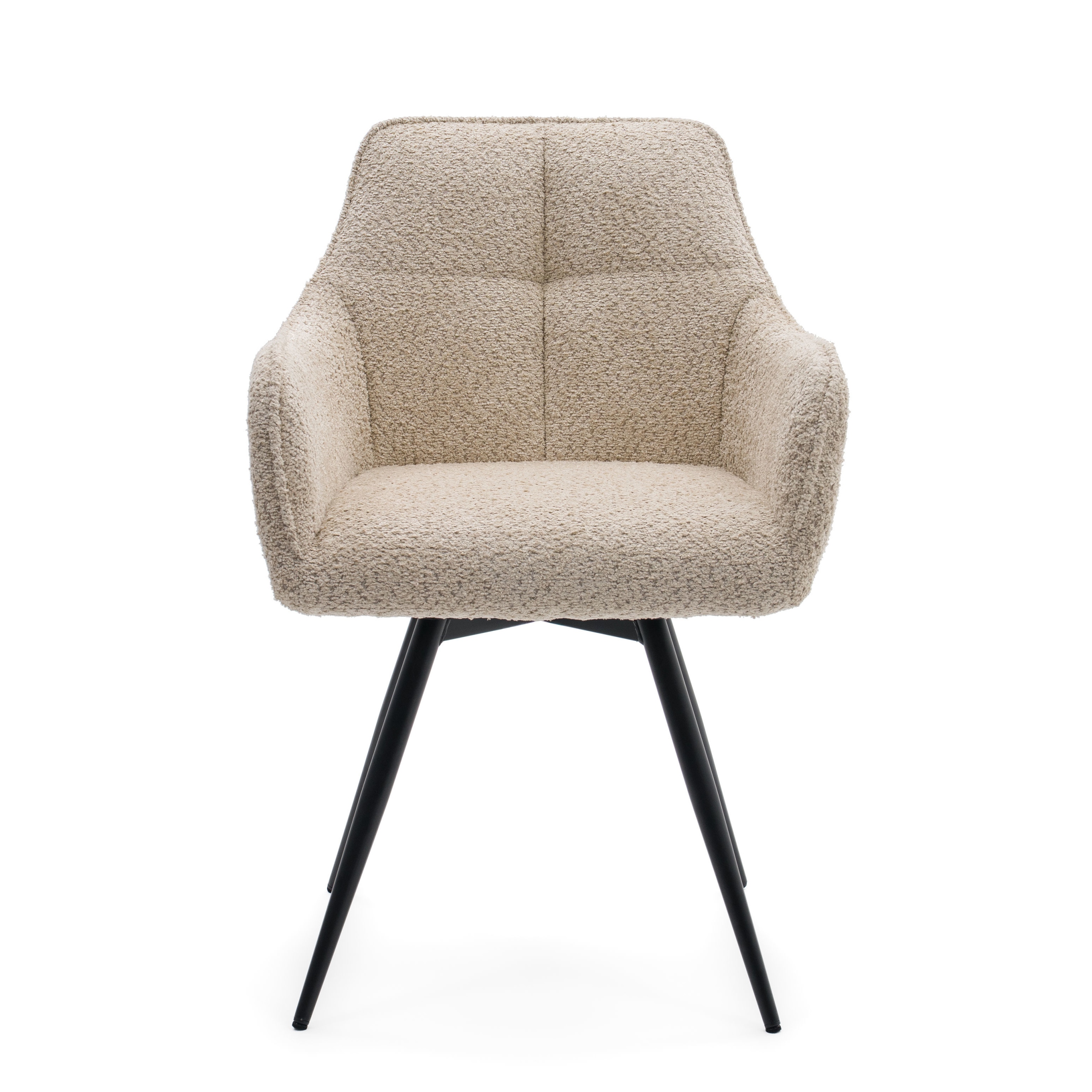 BOUCLE MINŠTA SUKAMA KĖDĖ SVETAINEI QUATTRO šviesiai smėlio spalvos