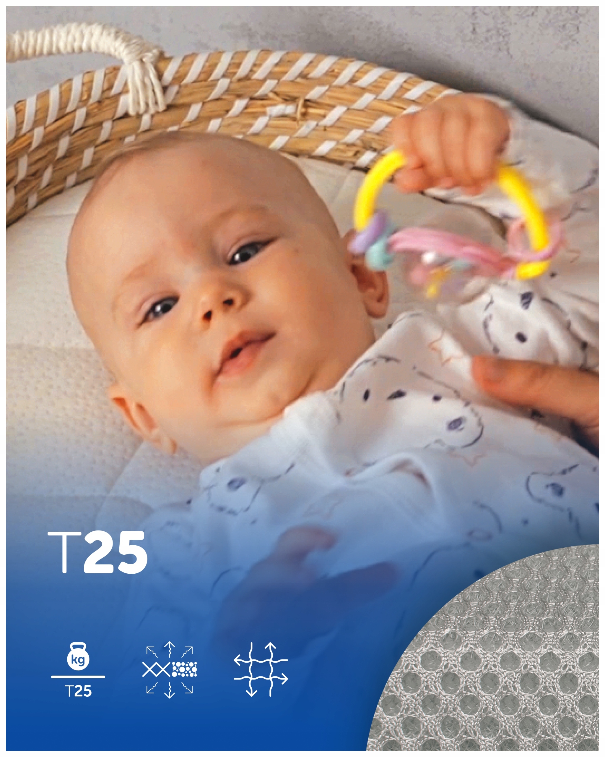 Čiužinys 120x60 turistinės lovelės, suderinamos su Kinderkraft Joy 60x120
