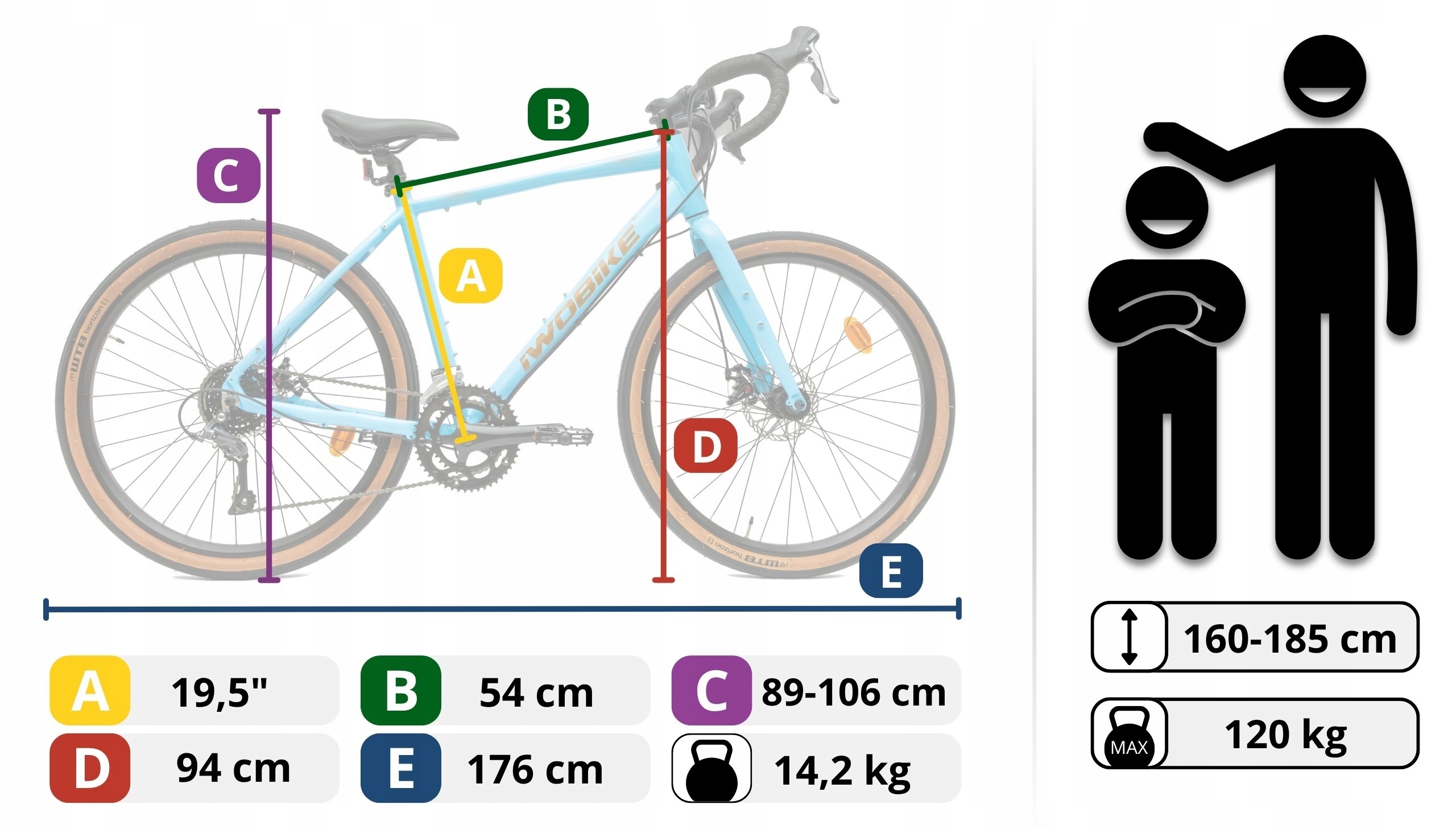Vyriški žvyro dviračio 27,5 colio „Shimano Claris“ aliuminio diskai „IWOBIKE 2026 Light“
