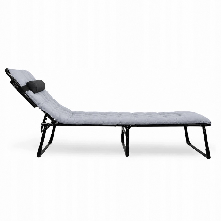 TURISTINĖ sulankstoma ŠALTA LOVA SU ČIŪŽIU 200x70 CM JUODA PILKA