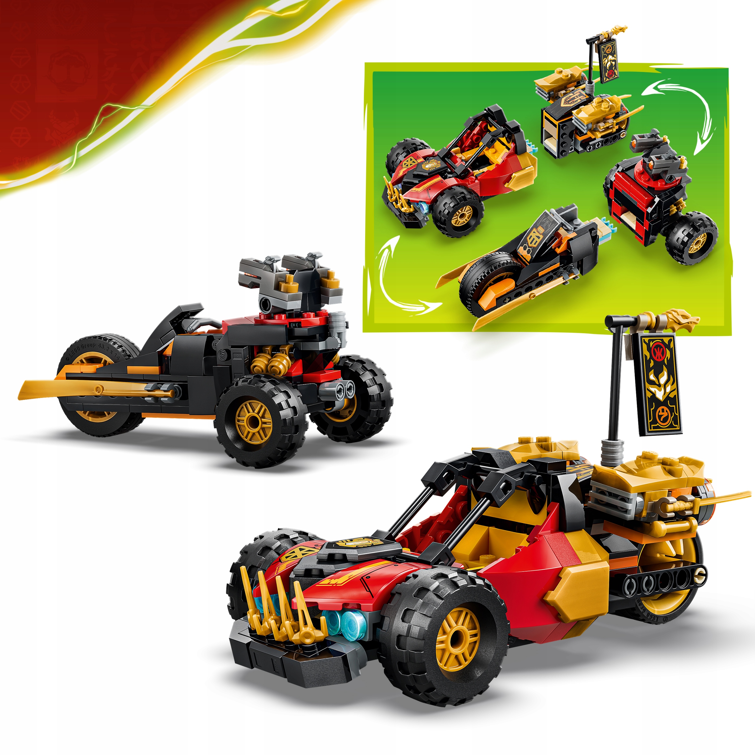 LEGO NINJAGO Kai ir Cole daugiafunkcinės transporto priemonės 71864
