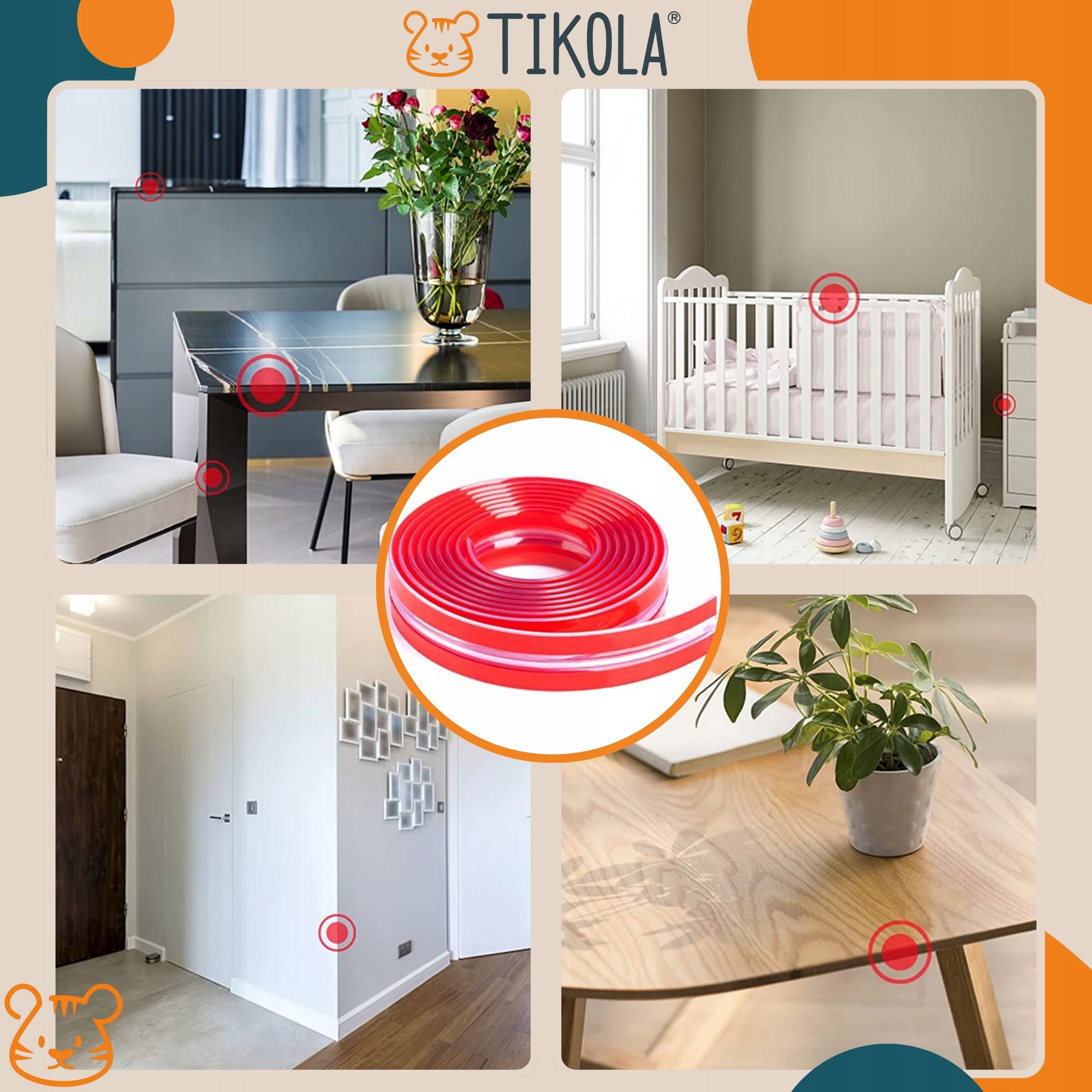 Tikola silikoninė briaunų apsauga stalo ir meblių 1 m