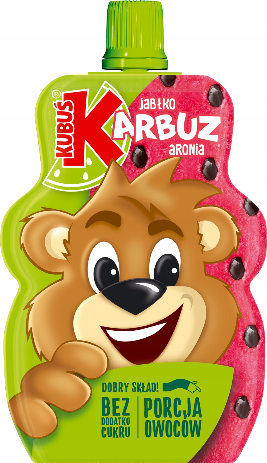 Kubuś vaisių putėsiai vaikams 100% obuolių arbūzų arbūzų 100 g x 12 vnt.