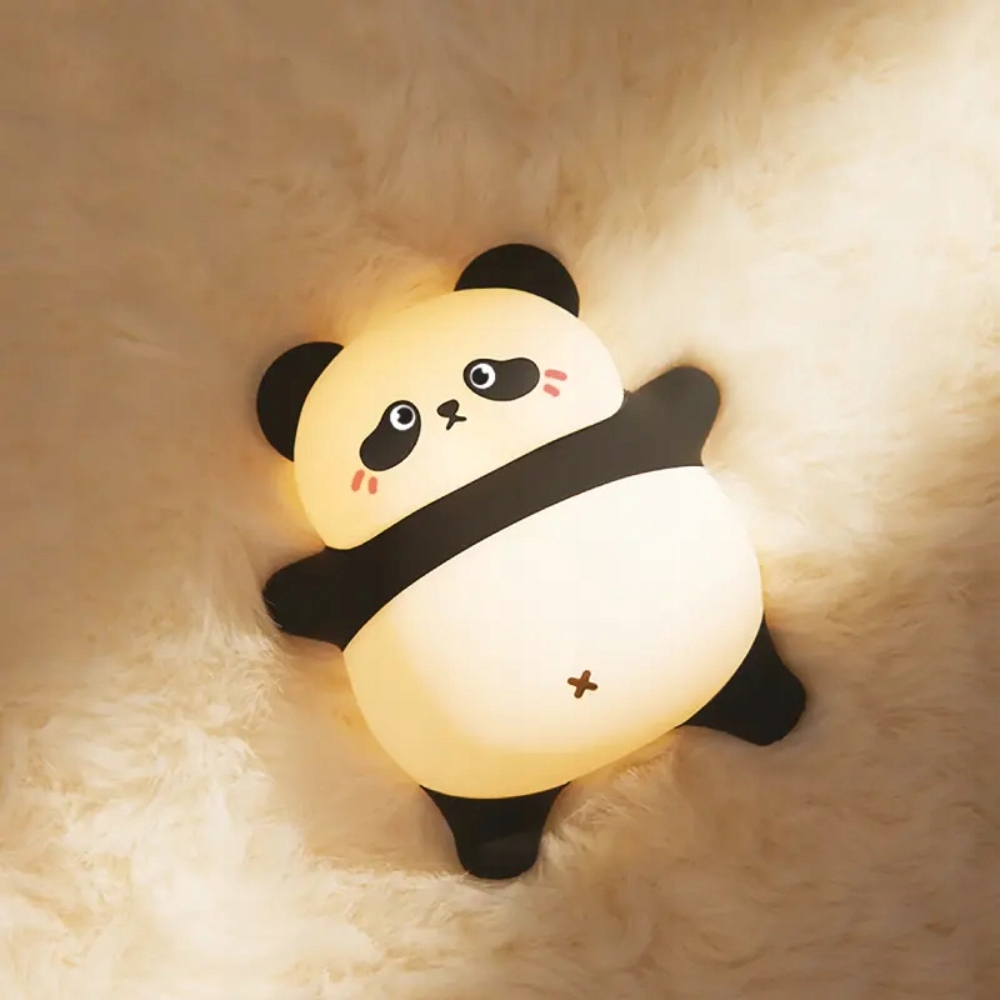 InnoGIO vaikiška naktinė lemputė silikoninė LED panda touch minkšta