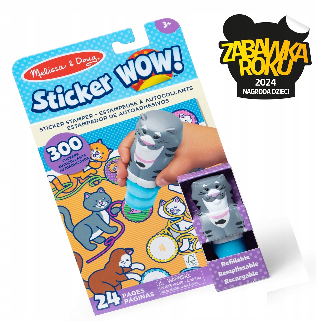 Melissa & Doug naklejki stempelek kot StickerWOW