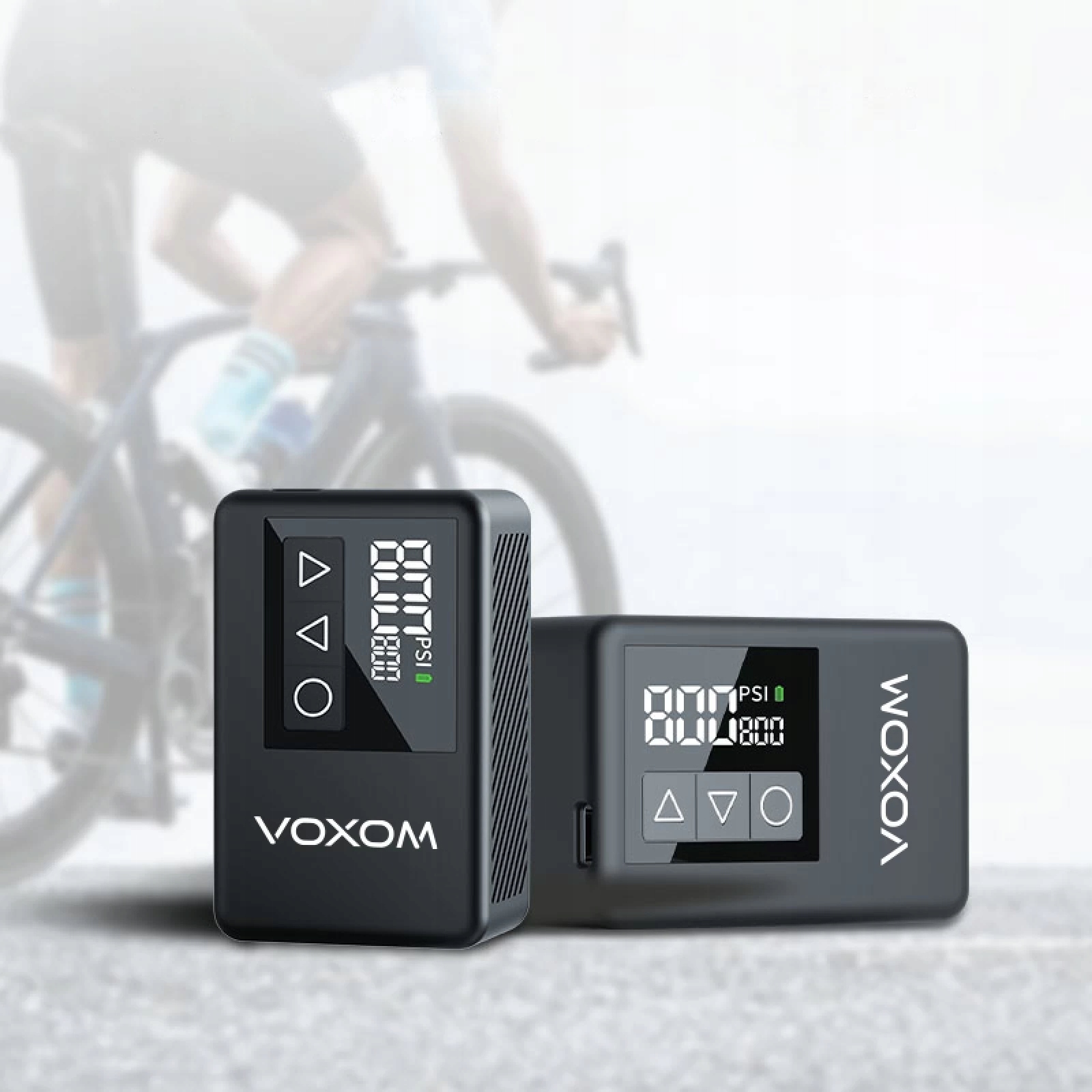 Voxom EPu2 USB-C 120 PSI akumuliatoriaus siurblys, juodas aliuminis