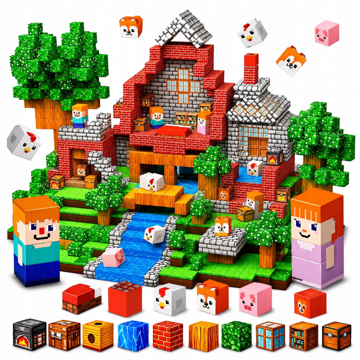 MTOYS klocki magnetyczne 3D piksele sześciany 150 el