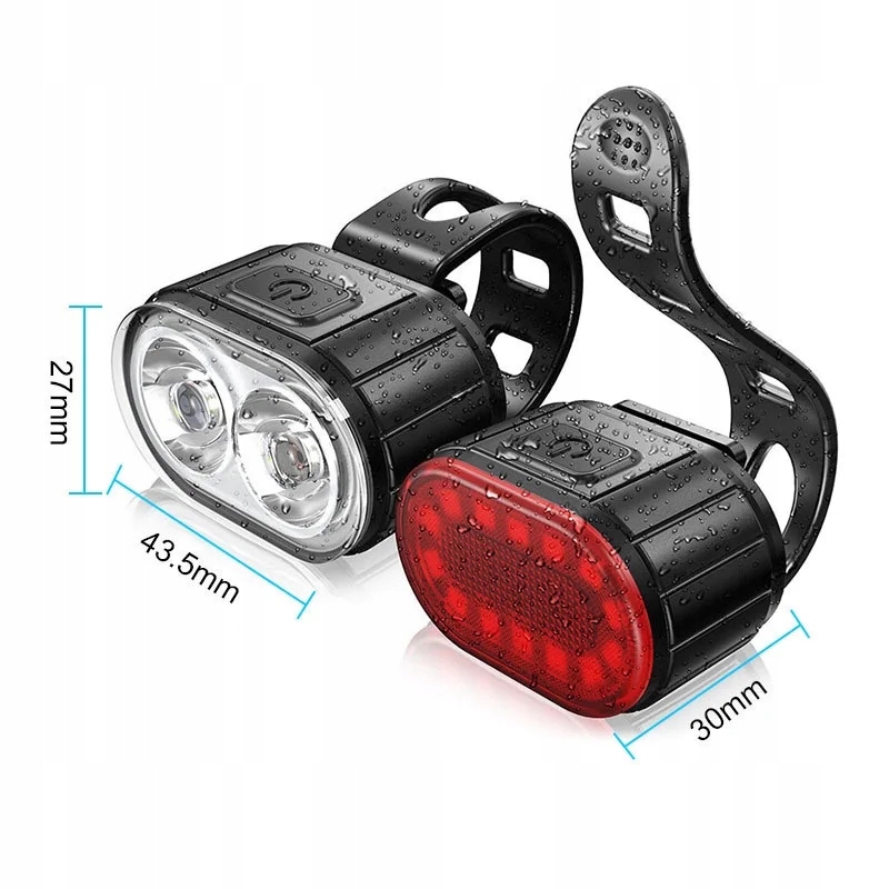 Dviračio apšvietimas PRIEKINIS IR GALIS DVIRAČIO LEMPŲ RINKINYS 800 lm USB