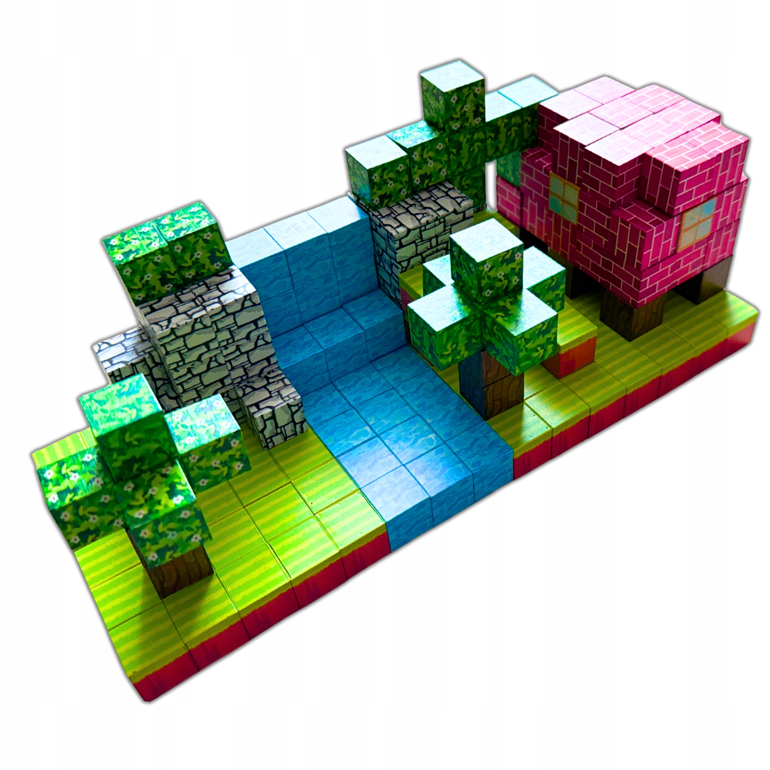 Magnetiniai blokai 208 dalių 3D kubeliai