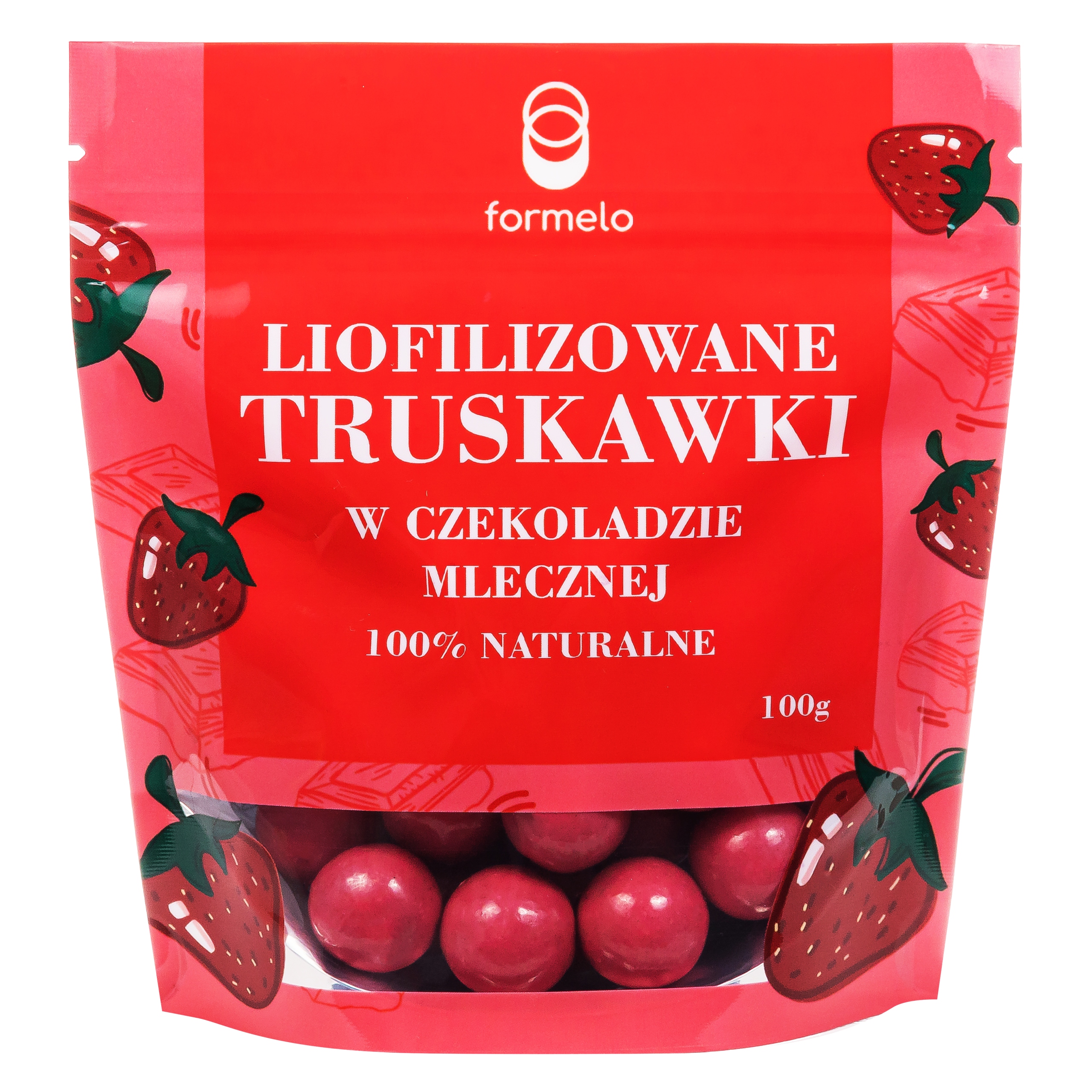Liofilizowane truskawki w mlecznej czekoladzie 100g
