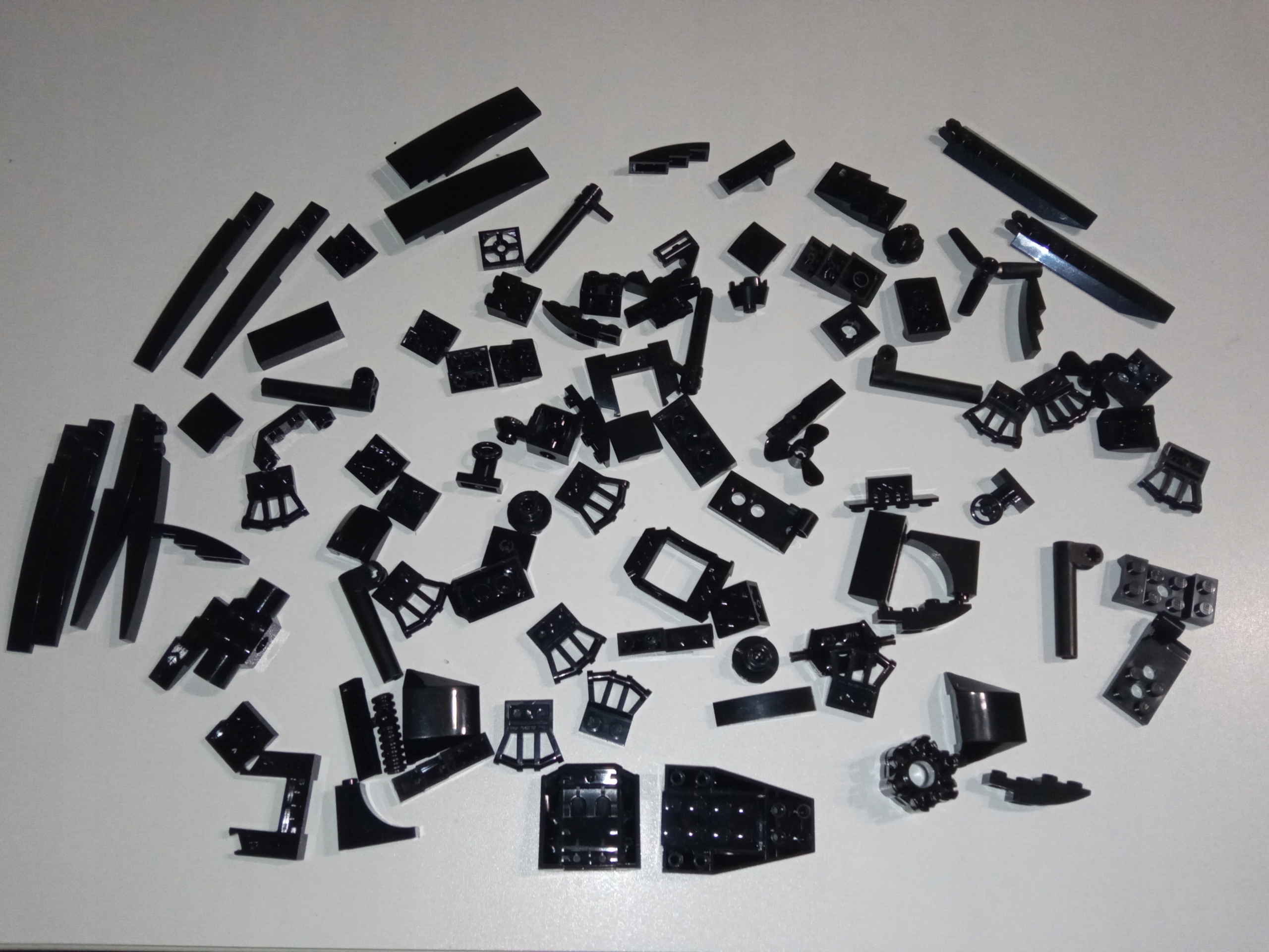 lego mix mix - juodi transporto priemonės elementai, partija (P)