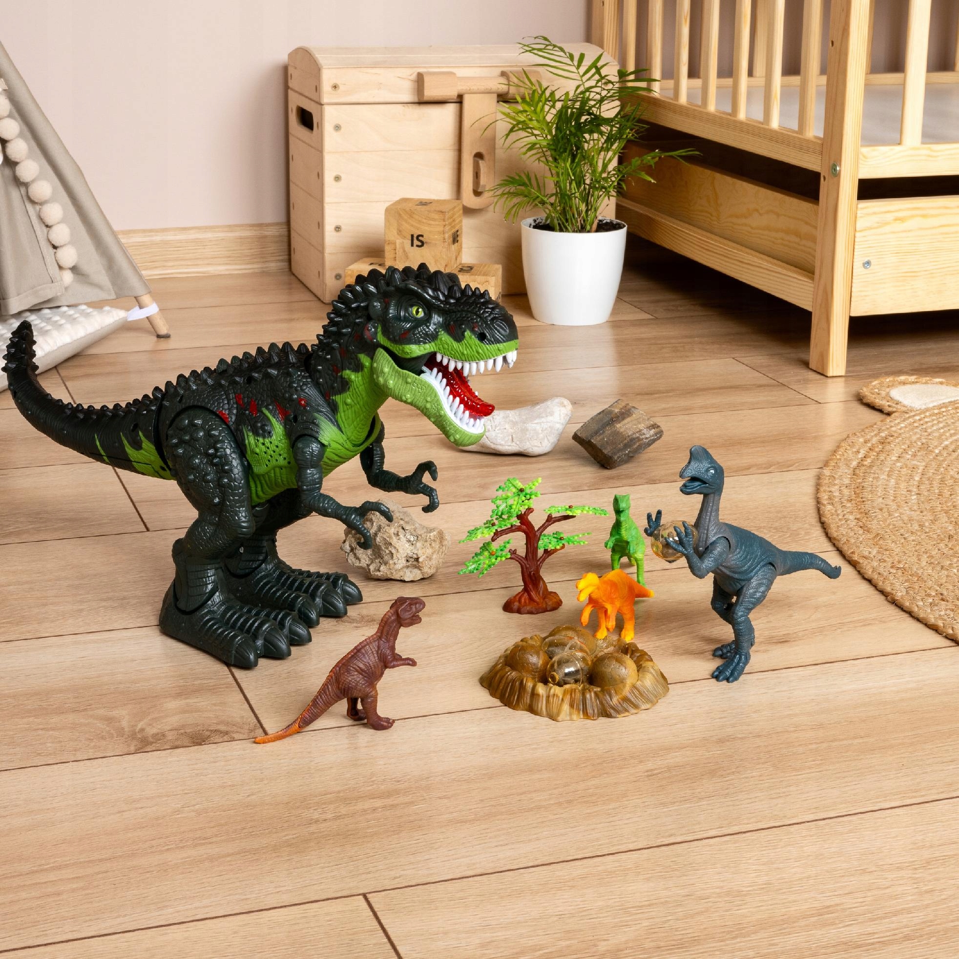 MTOYS dinozaur T-Rex interaktywny świeci ryczy