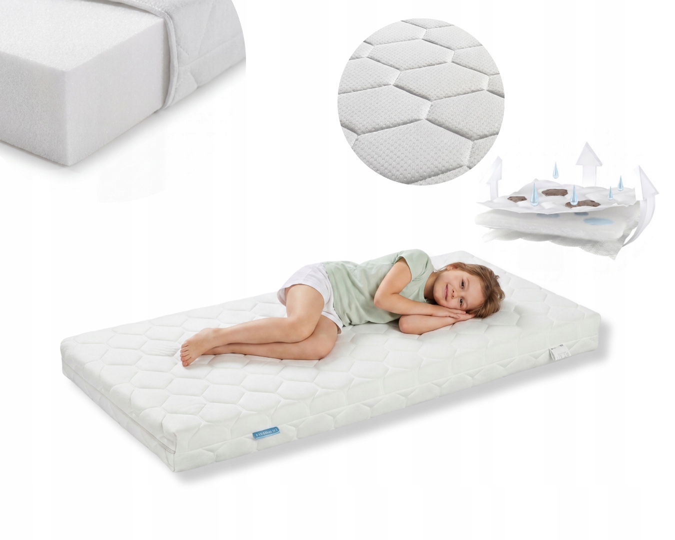 Porolono čiužinys lovelei 160x80 Vidutinio kietumo H3 PUR putplastis FIKI MIKI