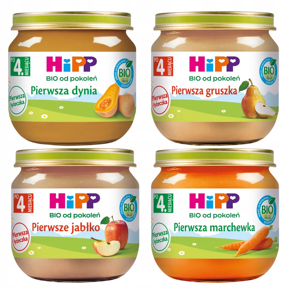 Hipp Bio pirmoji šaukštelė 4x80g morkos, moliūgo, obuolies