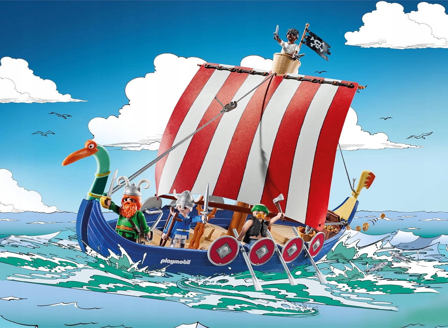 Playmobil Asterix pirati laivas 71888 su 4 figurėlėmis