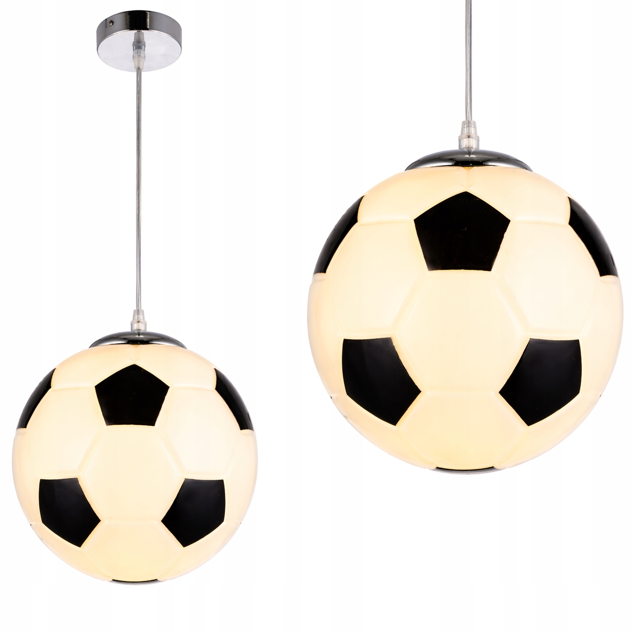 Krislamp pakabinama lempa su futbolo kamuolio dizainu