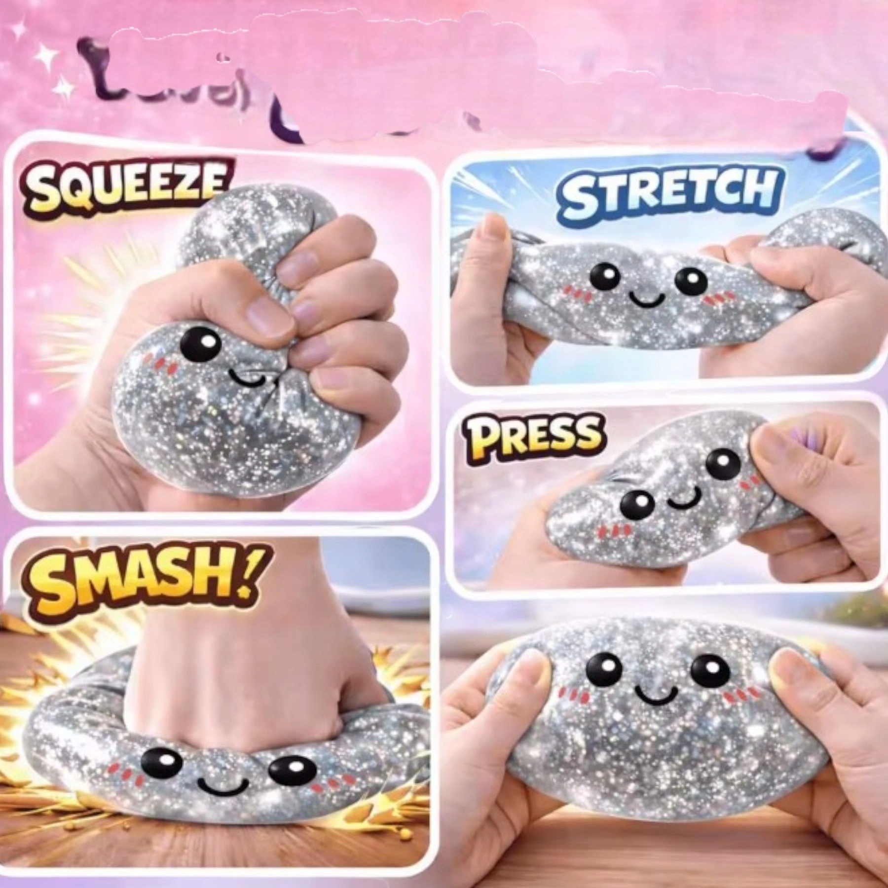 Toys gniotek pieróg świecący brokat dumpling