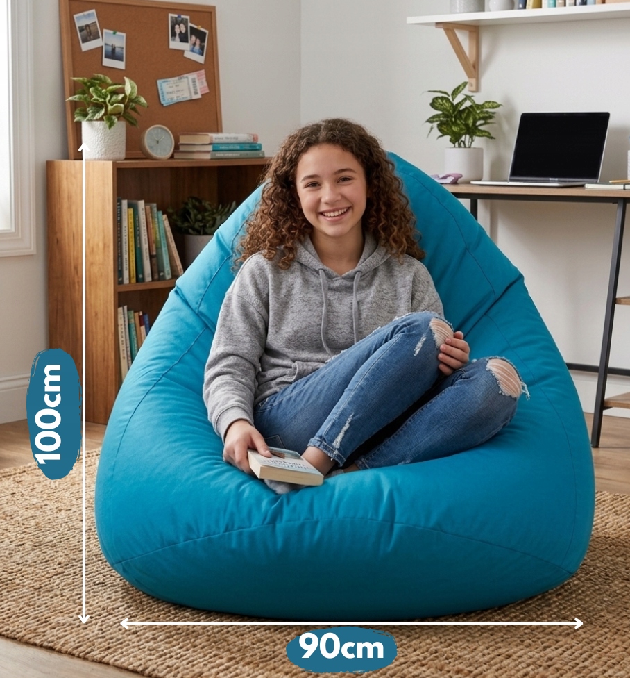 Sako Sack Pouffe 100x90cm Svetainės fotelis Vandeniui atsparus Oxford Antracito Pufas