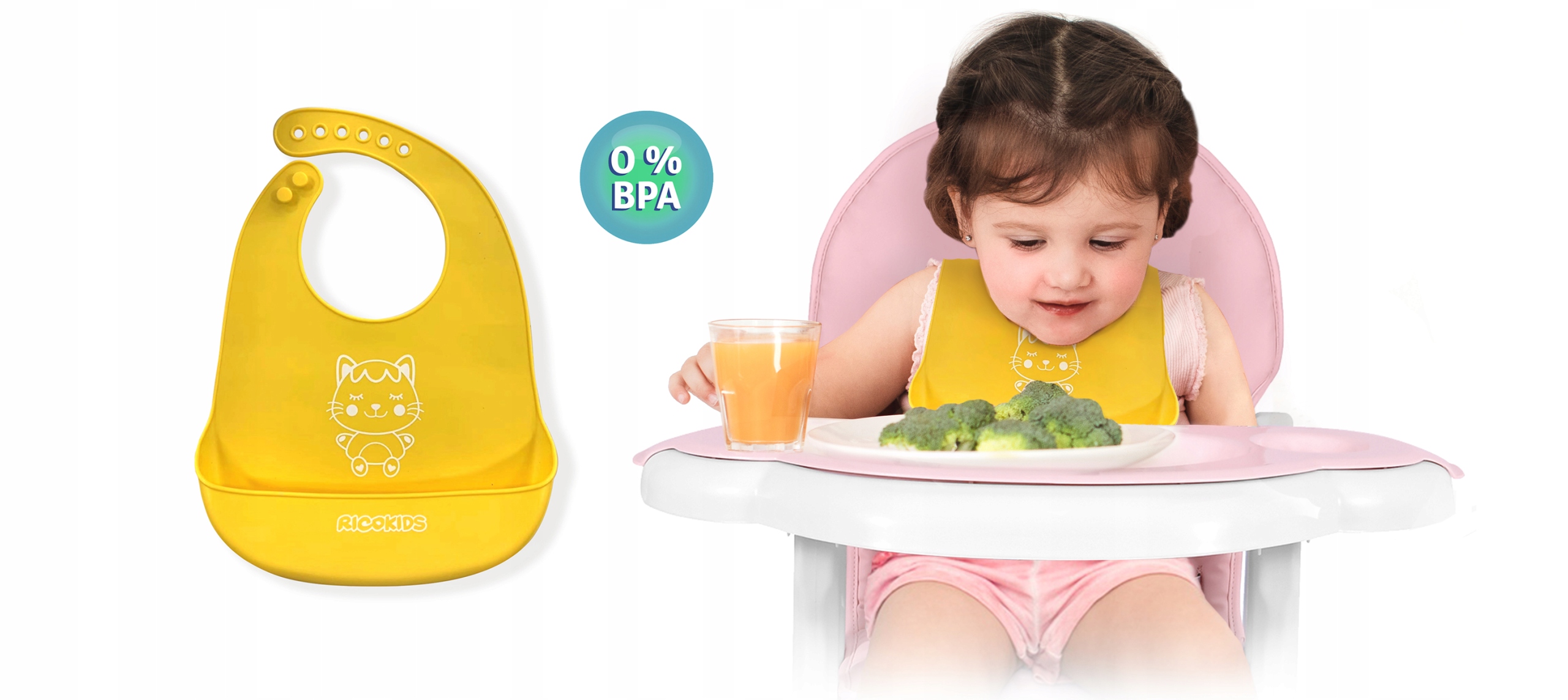 RicoKids Sinco maitinimo kėdutė su šliniaku