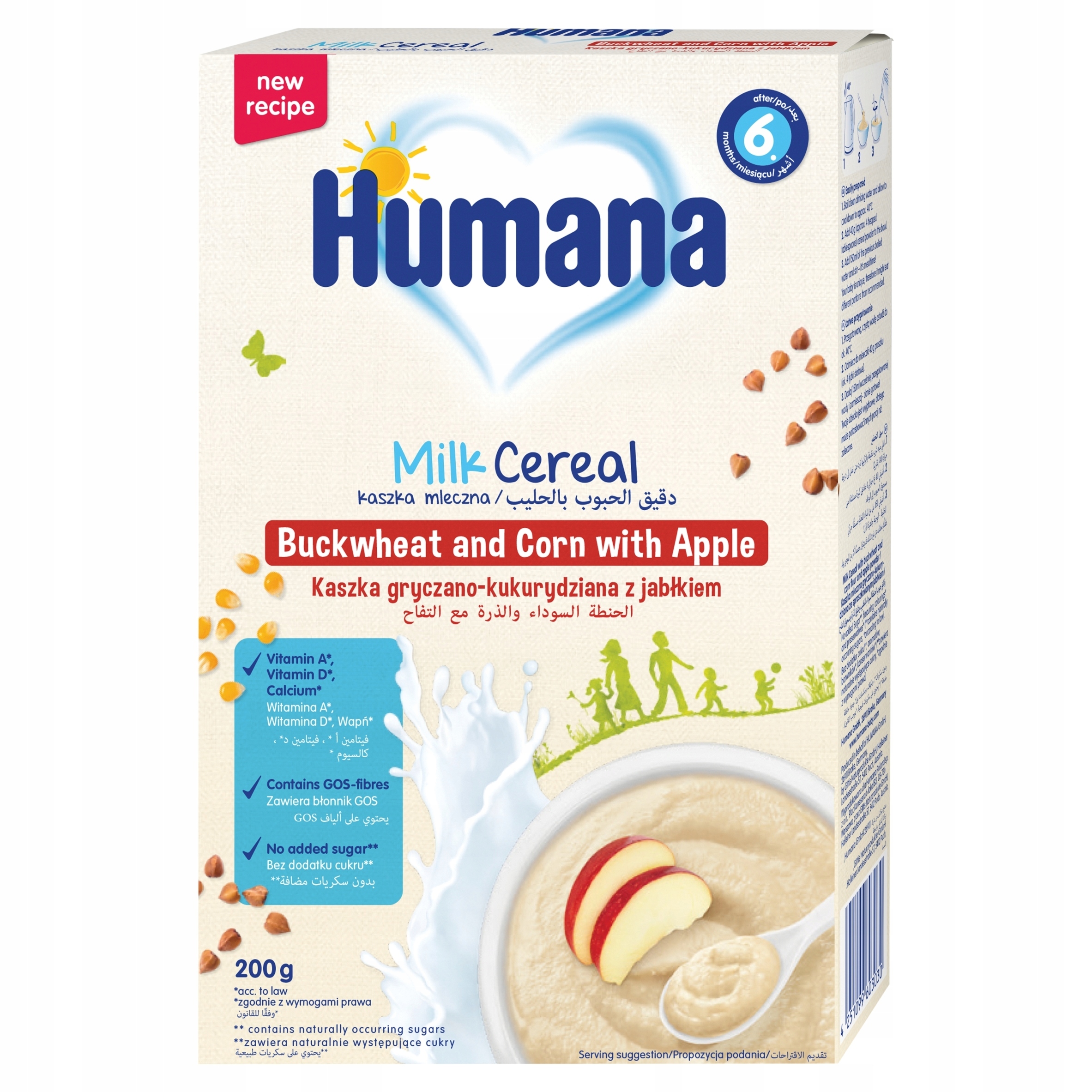 Humana grikių-kukurūzų košė su obuoliu nuo 6 mėn. 200g