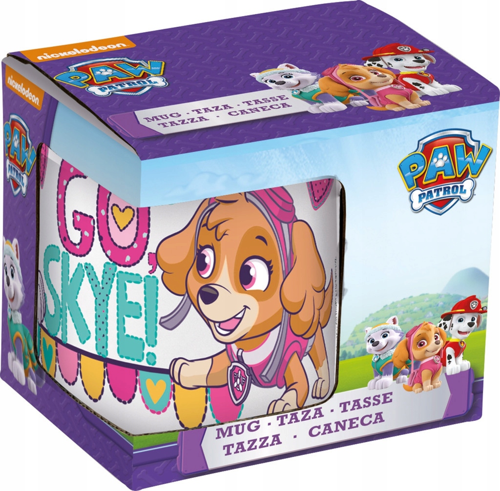 Paw Patrol Go Skye 235 ml (8 uncijos) porcelianinis puodelis dovanų dėžutėje