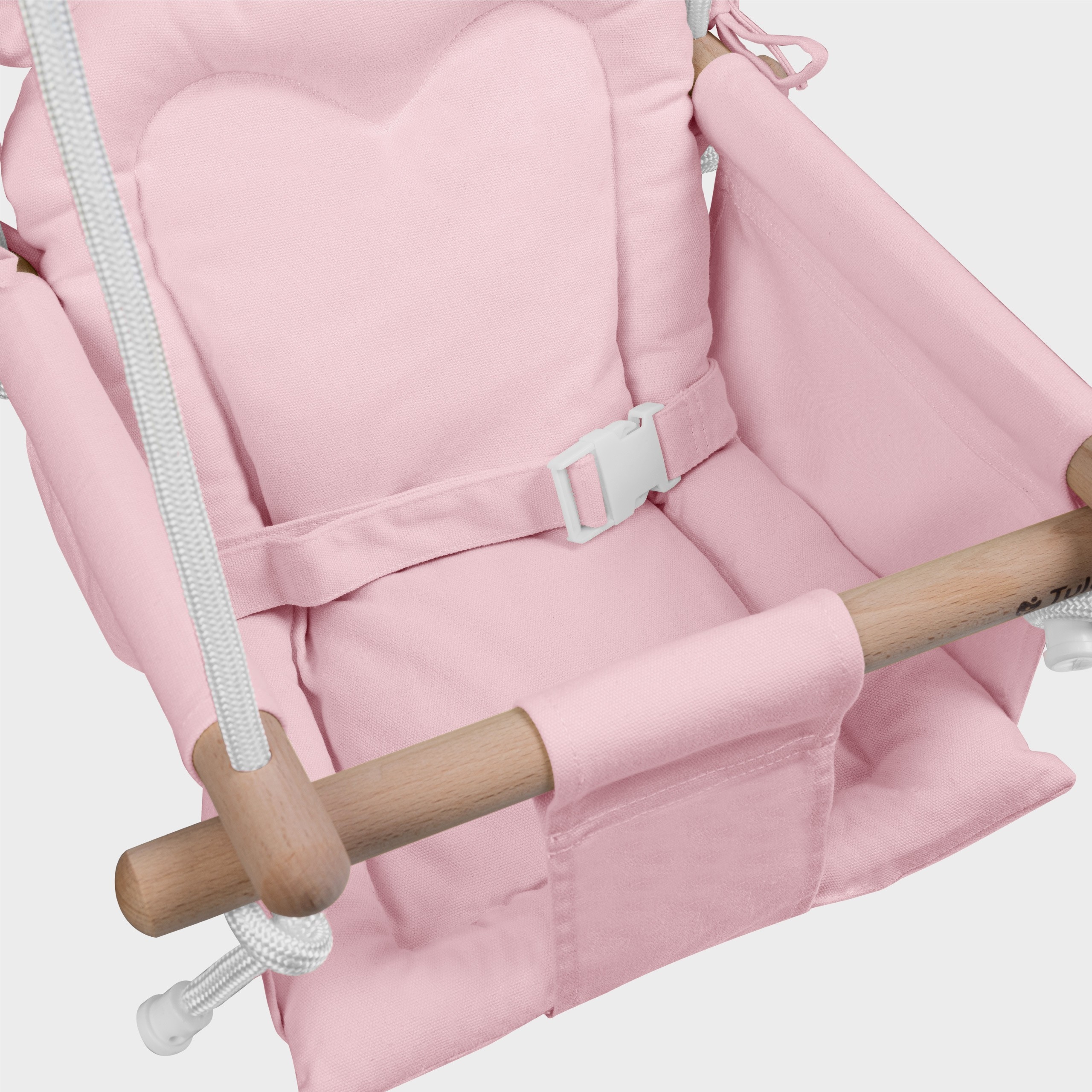 TULANO medinės sūpynės vaikams namams ir sodui BEAR HOP 30 Pink 6m+