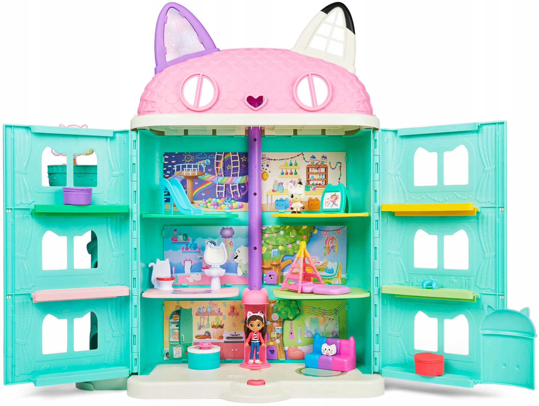 GABI'S CAT HOUSE DIDELIS INTERAKTYVUS NAMAS SU LELE LELE IR PANDA FIGŪRA