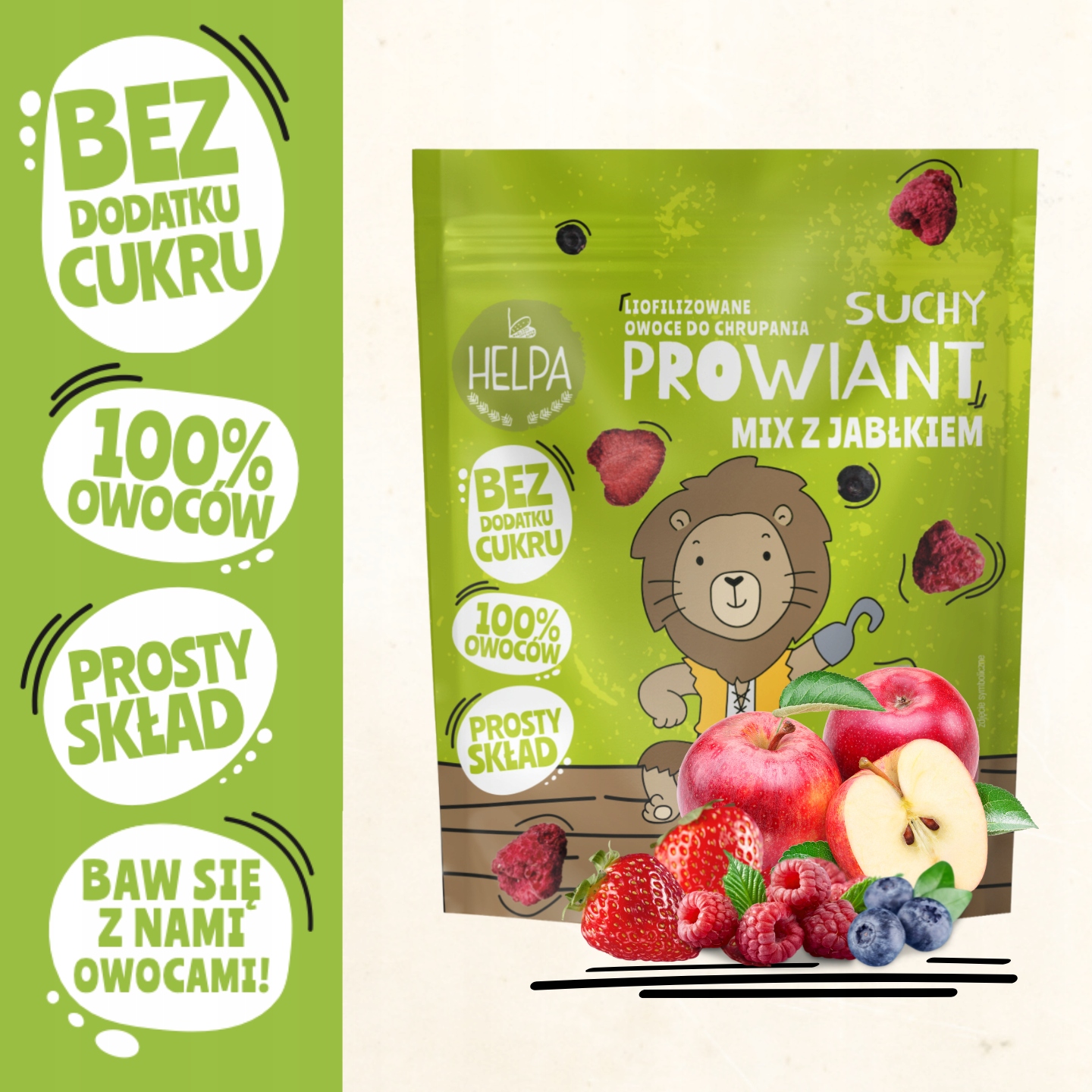 Helpa sausos užkandžiai su obuoliu 10vnt