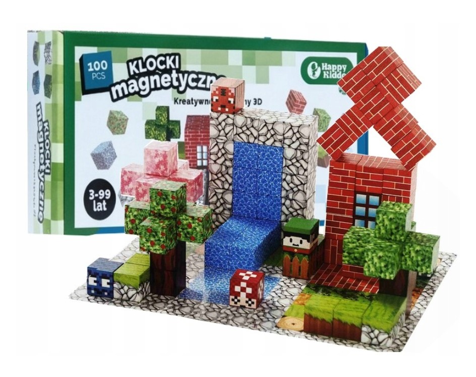 HAPPY KIDDO MAGNETIC Blocks 100 vienetų 3D statybinis rinkinys +3 metai 5305