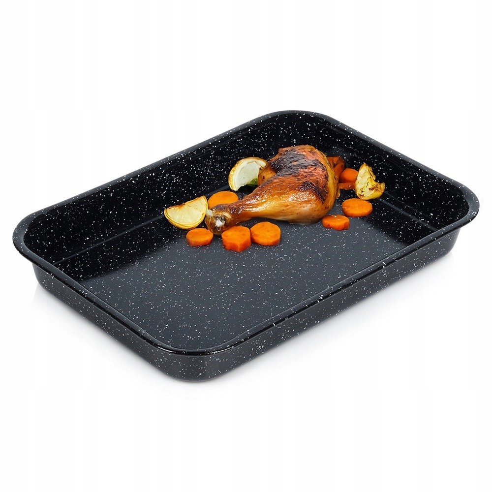 Kepimo skarda 34X24X4.5CM 2.5L JUODAS EMALINIS PLIENAS ORKAITĖS