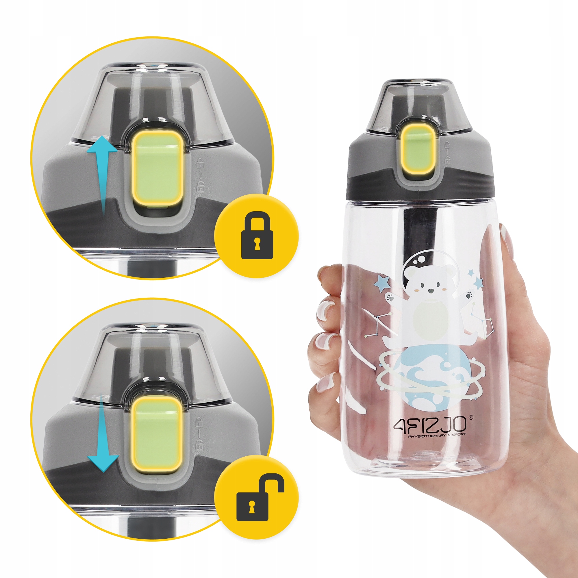 4Fizjo vandens butelis vaikui, 500 ml, Tritan