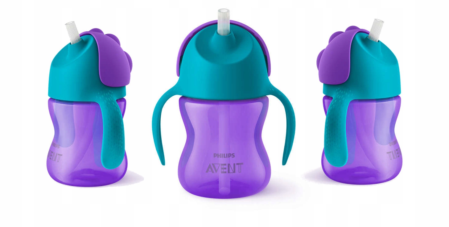 Philips Avent puodelis neperlaš su šiaudeliu 200ml 9m+