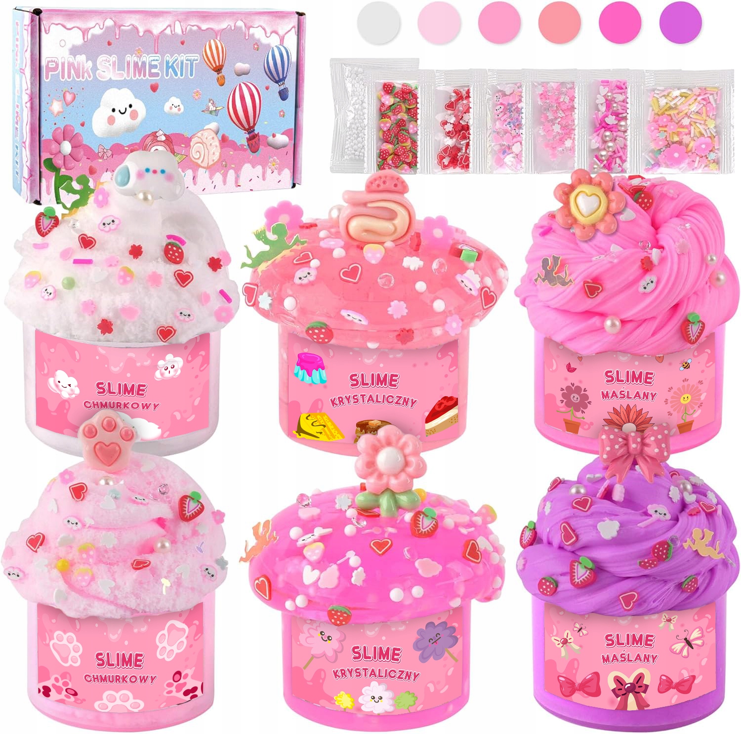 Zestaw robienia slime masa plastyczna fabryka pink