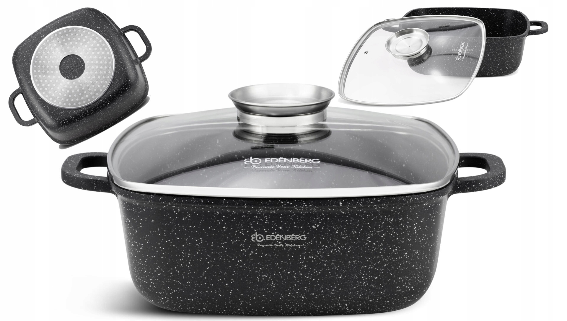 Kvadratinis puodas 2,8l Edenberg EB-8111