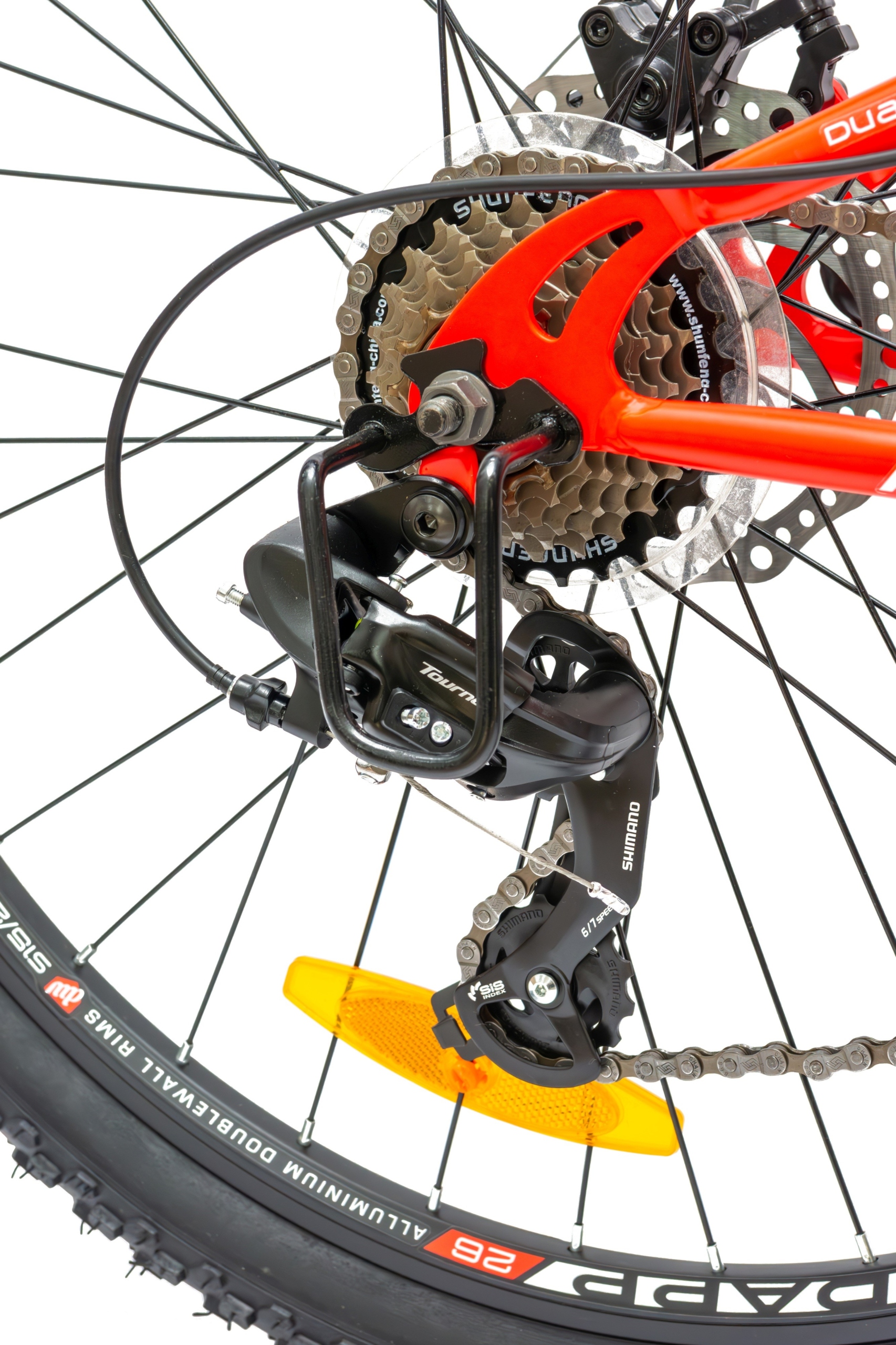 Vyriški kalnų dviračiai 26 MTB diskai, moteriški amortizatoriai, apšvietimas jaunimui