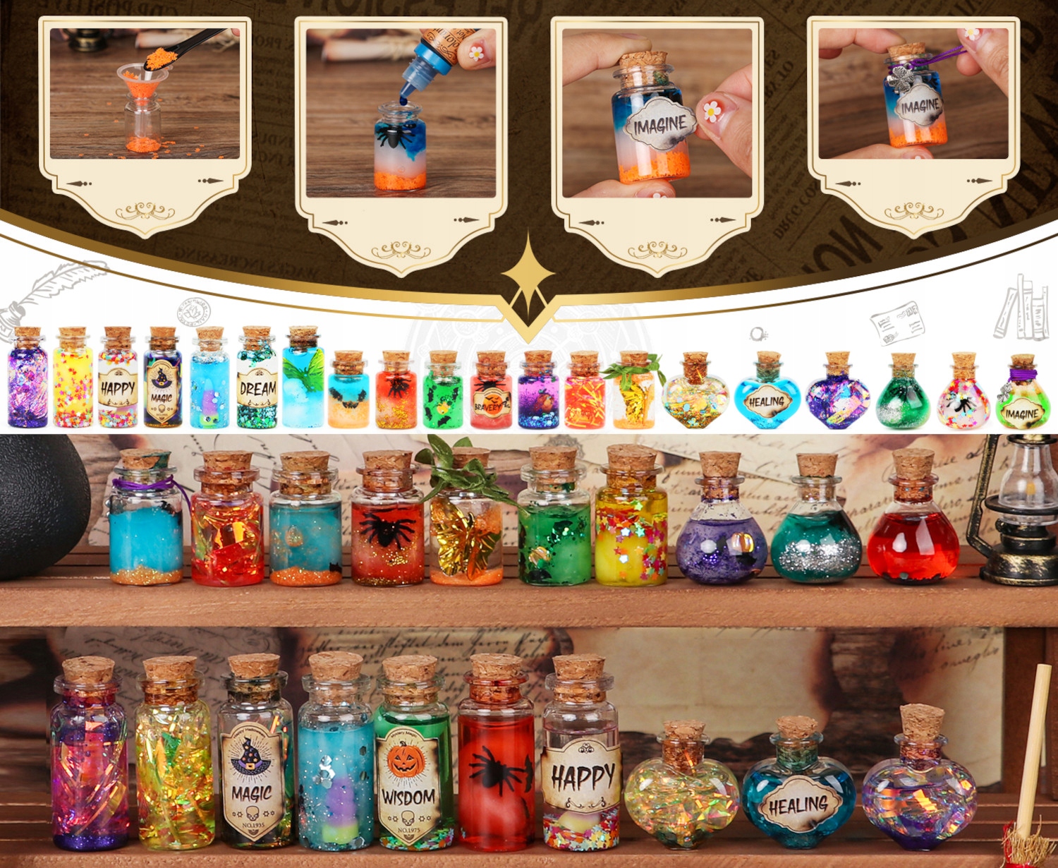 VEIKLIŲ POTIONS RINKINYS KŪRYBINĖ DOVANA VAIKAMS