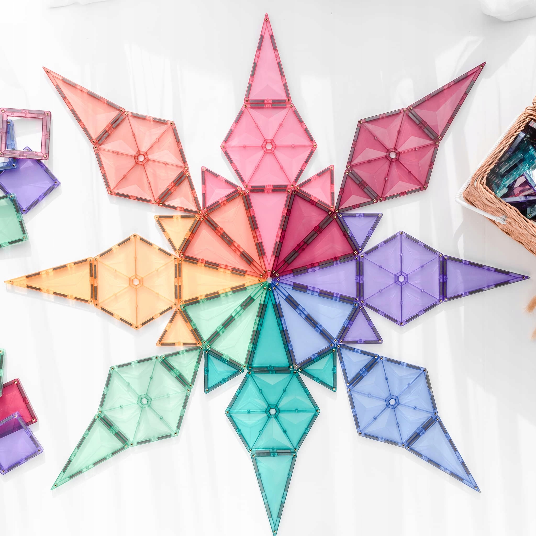 Connetix Pastel Geometry Pack magnetiniai blokeliai 40 vnt, geometrinės formos